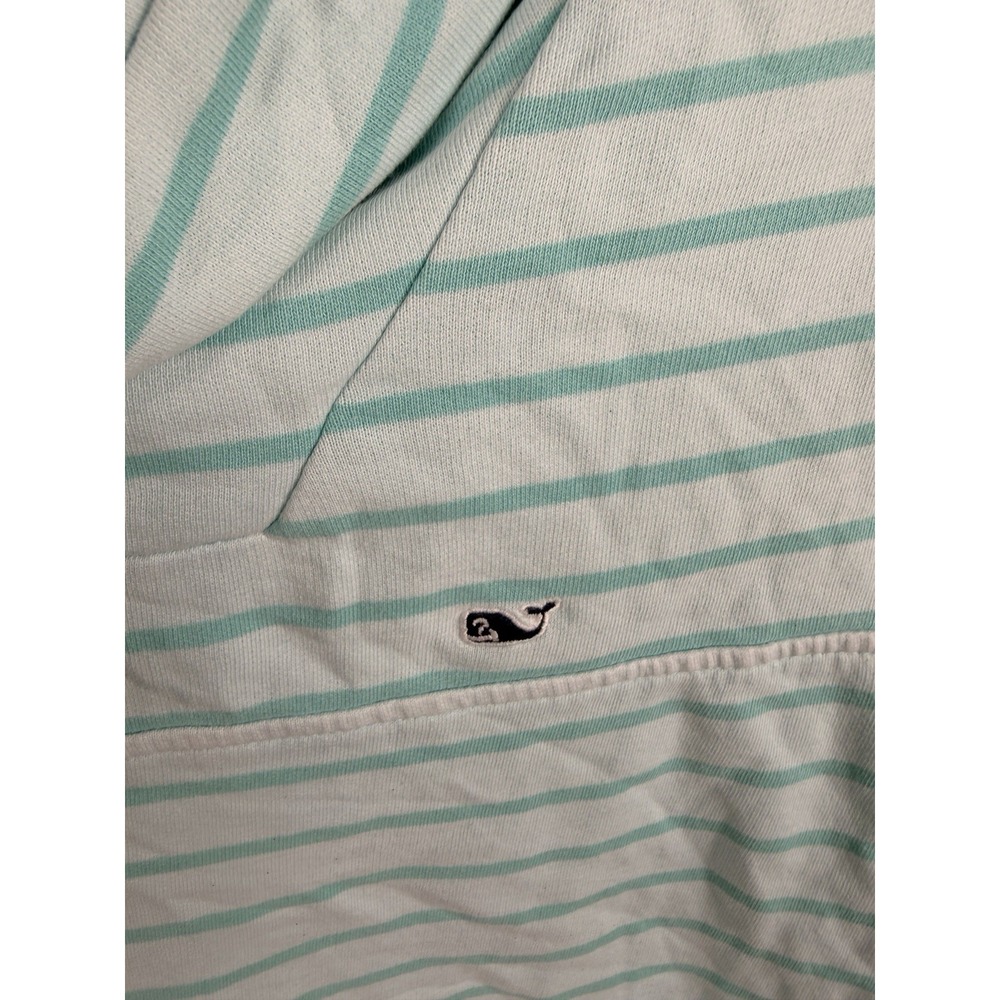 Vineyard Vines Womens M Mint Aqua Striped Cowl Neck Pullover Sweatshirt - Picture 3 of 4